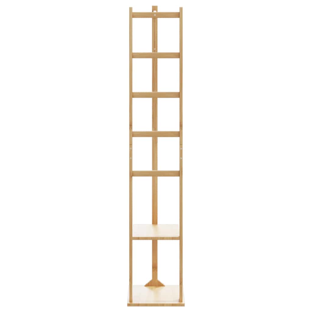 garderobestativ med kroge og hylder 38,5x30x156 cm bambus