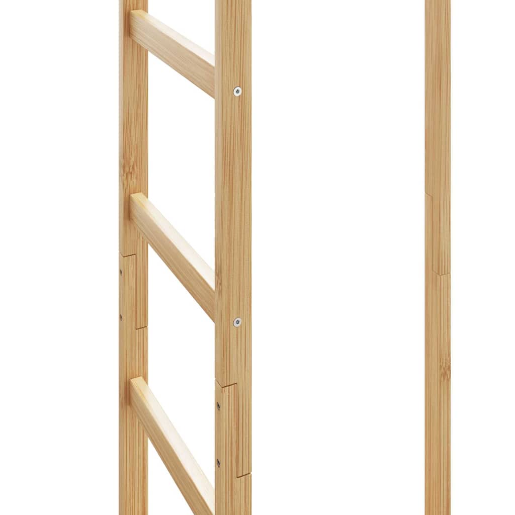 garderobestativ med kroge og hylder 38,5x30x156 cm bambus