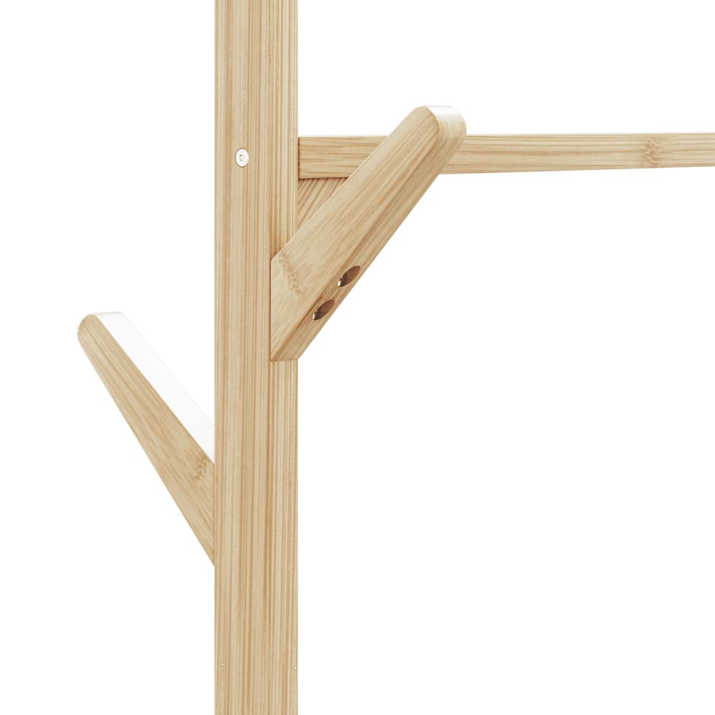 tøjstativ med hylder og hjul 100x38x175,5 cm bambus