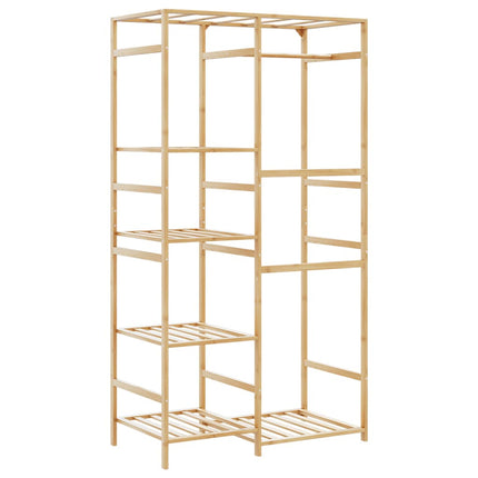 tøjstativ med hylder 100x50x184,5 cm bambus