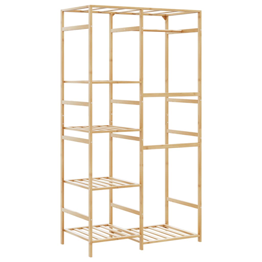 tøjstativ med hylder 100x50x184,5 cm bambus