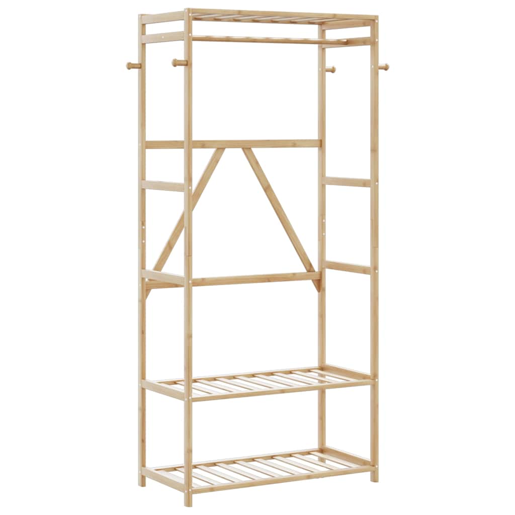 tøjstativ med hylder 80x40x175 cm bambus