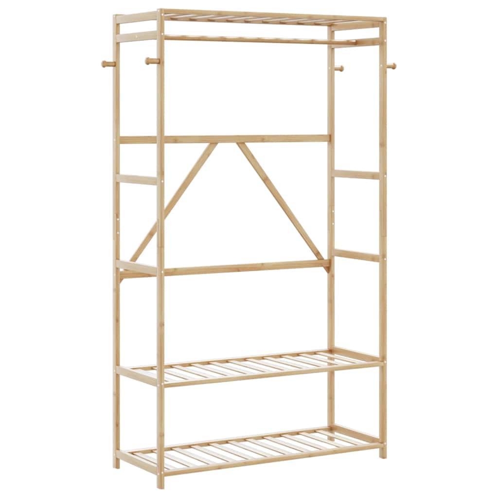 tøjstativ med hylder 110x40x175 cm bambus