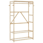 tøjstativ med hylder 110x40x175 cm bambus