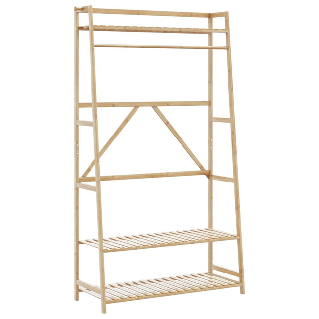 tøjstativ med hylder 110x40x180 cm bambus