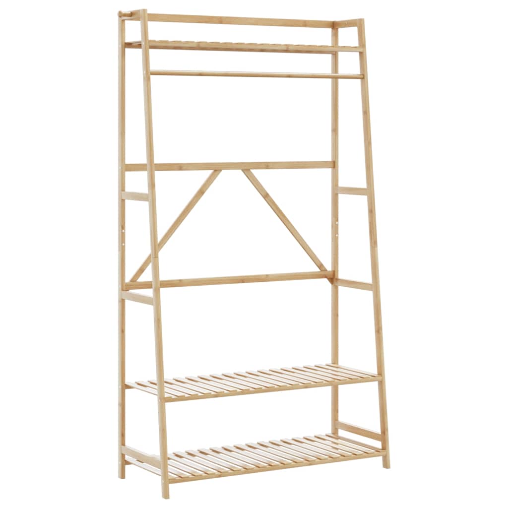 tøjstativ med hylder 110x40x180 cm bambus