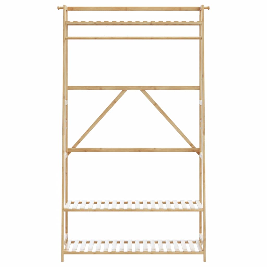 tøjstativ med hylder 110x40x180 cm bambus