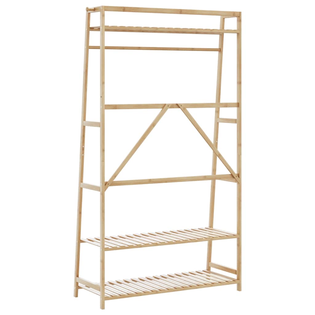 tøjstativ med hylder 110x40x180 cm bambus