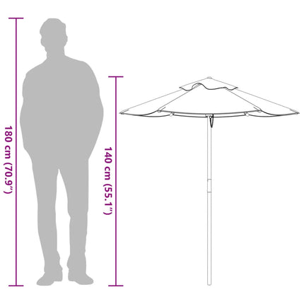 parasol med træstang Ø120x140 cm ti børn