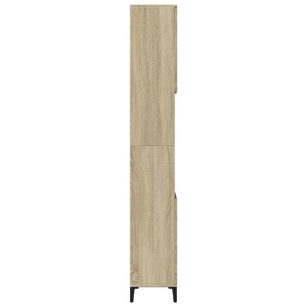 badeværelsesskab 30x30x190 cm konstrueret træ sonoma-eg