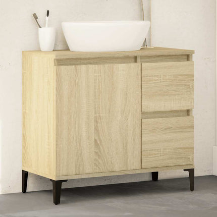 badeværelsesskab 65x33x60 cm konstrueret træ sonoma-eg