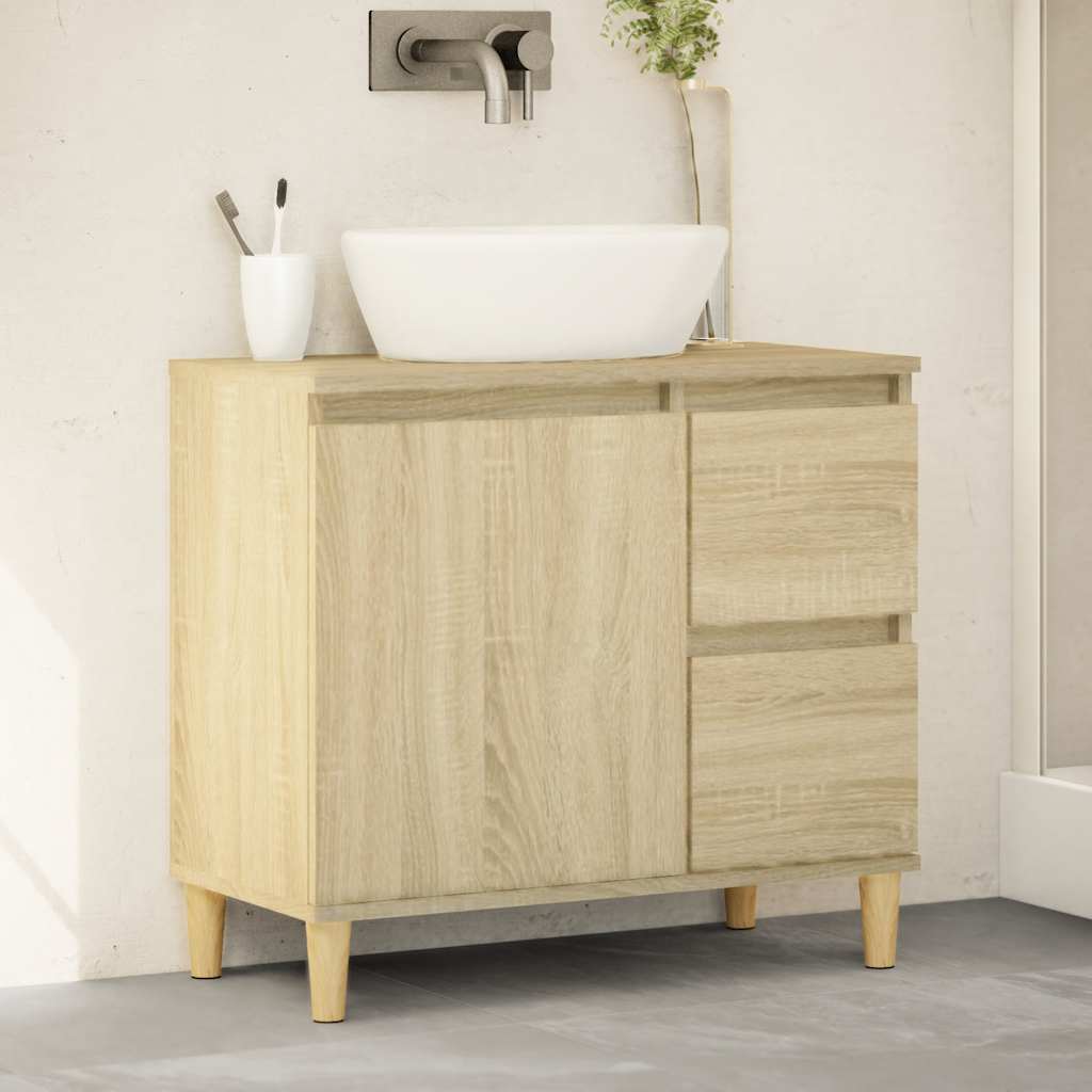 Badeværelsesskab 65×33×60 cm i sonoma-eg - konstrueret træ
