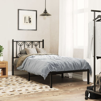 sengeramme med sengegavl 75x190 cm metal sort