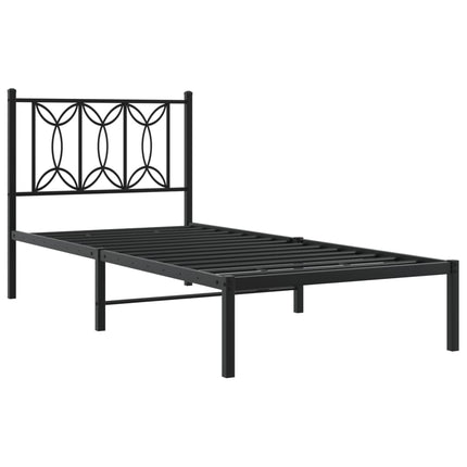 sengeramme med sengegavl 80x200 cm metal sort