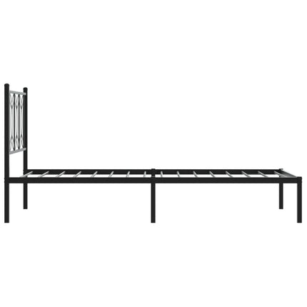 sengeramme med sengegavl 80x200 cm metal sort