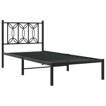 sengeramme med sengegavl 90x190 cm metal sort