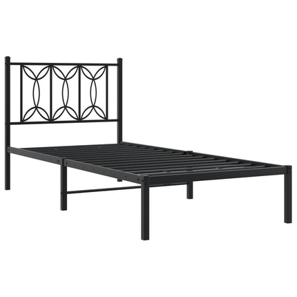 sengeramme med sengegavl 90x200 cm metal sort