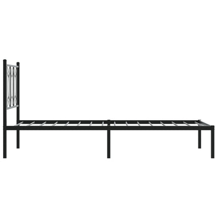 sengeramme med sengegavl 90x200 cm metal sort