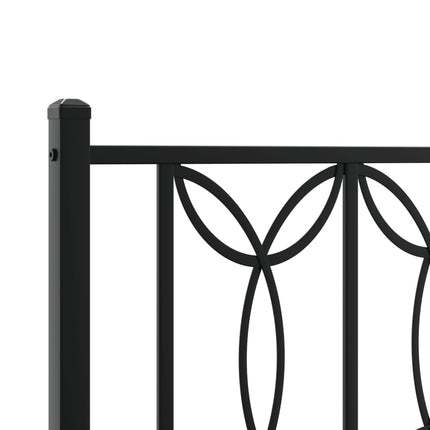 sengeramme med sengegavl 120x190 cm metal sort
