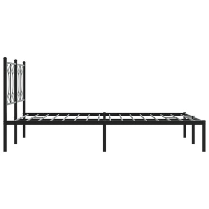 sengeramme med sengegavl 135x190 cm metal sort