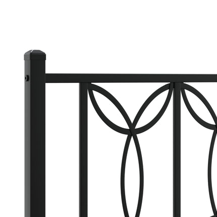 sengeramme med sengegavl 135x190 cm metal sort