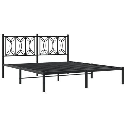 sengeramme med sengegavl 150x200 cm metal sort