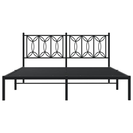 sengeramme med sengegavl 150x200 cm metal sort