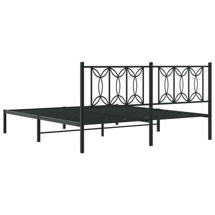 sengeramme med sengegavl 183x213 cm metal sort