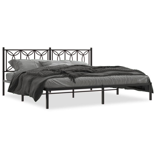 sengeramme med sengegavl 193x203 cm metal sort