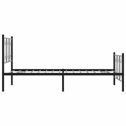 sengeramme med sengegavl og fodgærde 100x200 cm metal sort