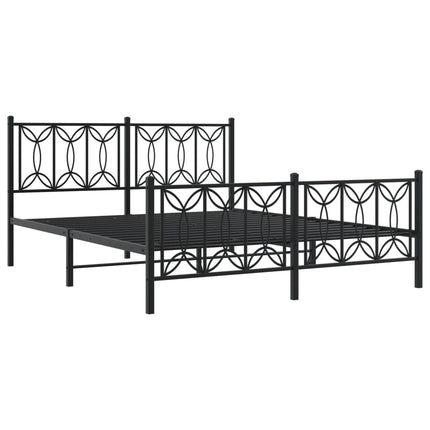 sengeramme med sengegavl og fodgærde 150x200 cm metal sort