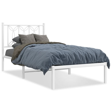 sengeramme med sengegavl 80x200 cm metal hvid