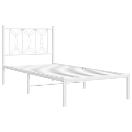 sengeramme med sengegavl 90x200 cm metal hvid