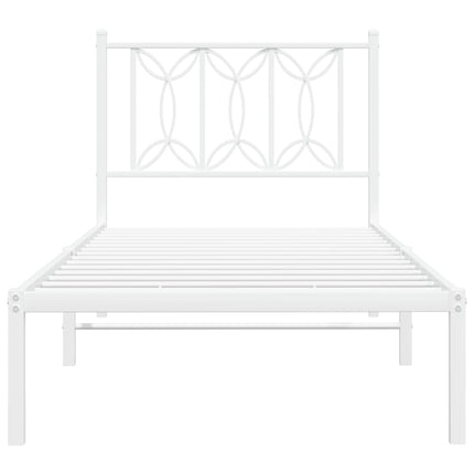 sengeramme med sengegavl 90x200 cm metal hvid