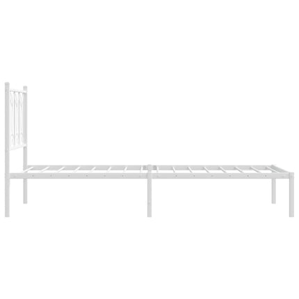 sengeramme med sengegavl 90x200 cm metal hvid