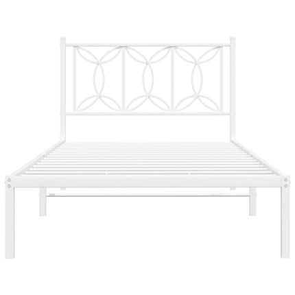 sengeramme med sengegavl 100x190 cm metal hvid
