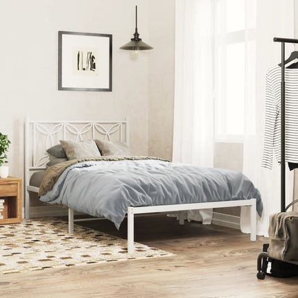 sengeramme med sengegavl 100x190 cm metal hvid