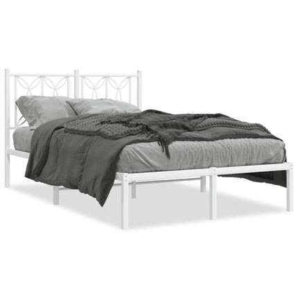sengeramme med sengegavl 120x190 cm metal hvid