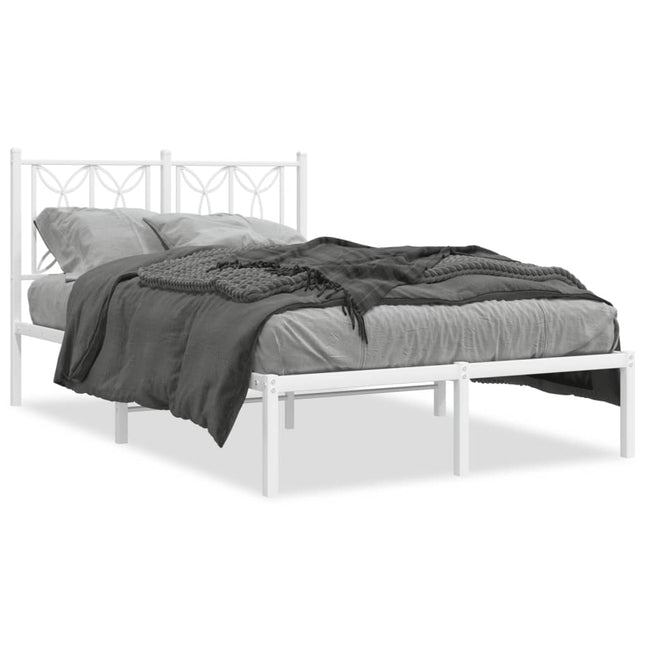 sengeramme med sengegavl 120x190 cm metal hvid