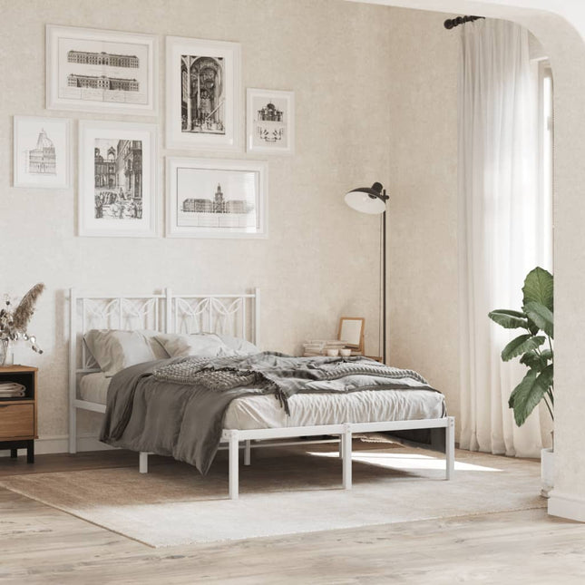 sengeramme med sengegavl 120x190 cm metal hvid