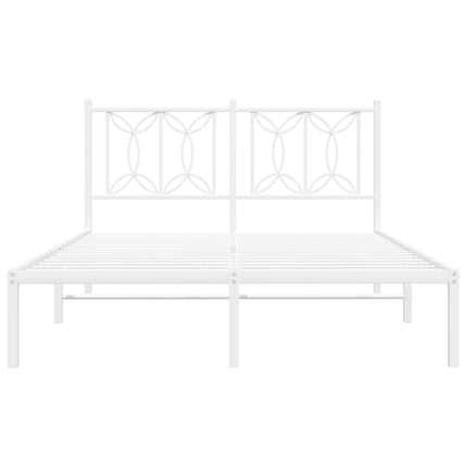 sengeramme med sengegavl 135x190 cm metal hvid