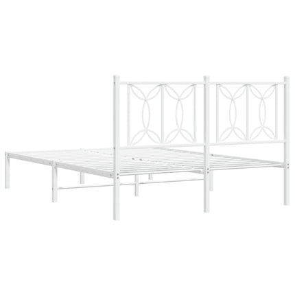 sengeramme med sengegavl 135x190 cm metal hvid