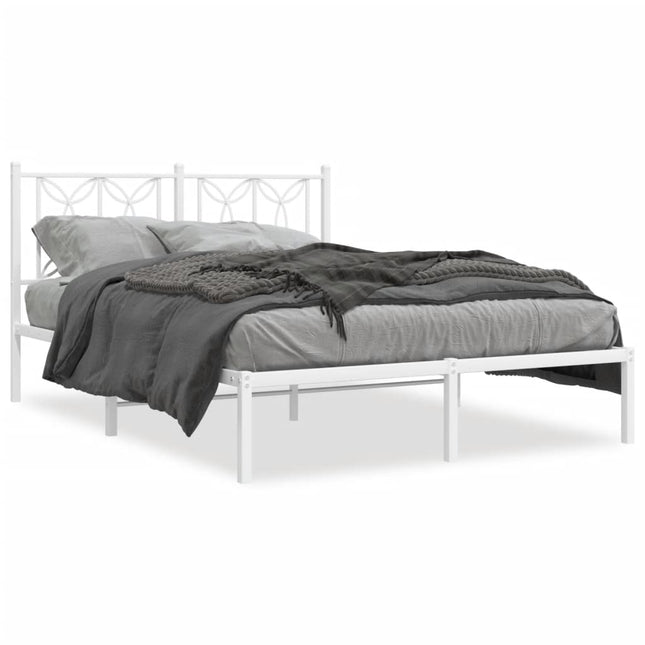 sengeramme med sengegavl 140x190 cm metal hvid