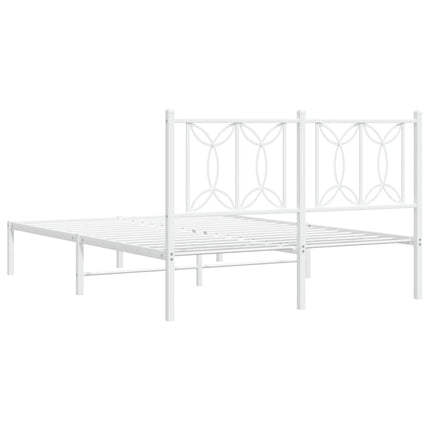 sengeramme med sengegavl 140x190 cm metal hvid