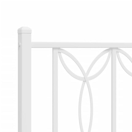 sengeramme med sengegavl 150x200 cm metal hvid