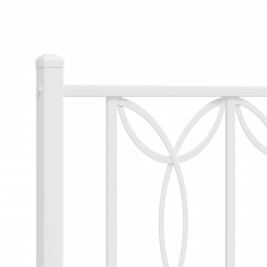sengeramme med sengegavl 150x200 cm metal hvid