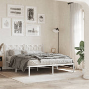 sengeramme med sengegavl 150x200 cm metal hvid