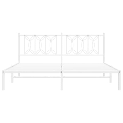 sengeramme med sengegavl 180x200 cm metal hvid