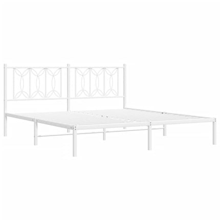 sengeramme med sengegavl 183x213 cm metal hvid