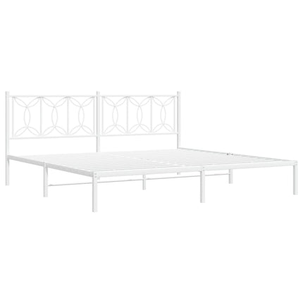sengeramme med sengegavl 200x200 cm metal hvid